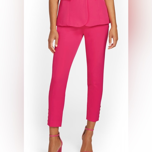 New York & Company Ruffle Sleeve Pant Suit. Fuschia SIZE M VEST . SIZE 10 PANT - Picture 5 of 12